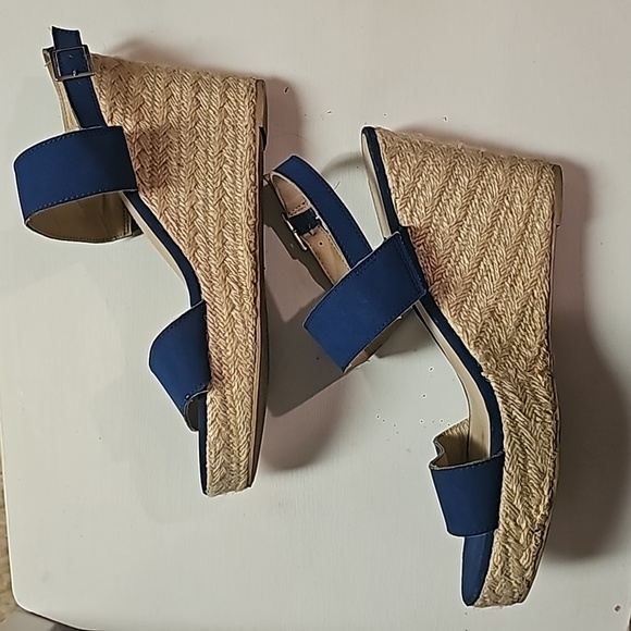 Montego Bay Club Blue Wedge Sandal Size 11 - Picture 2 of 7